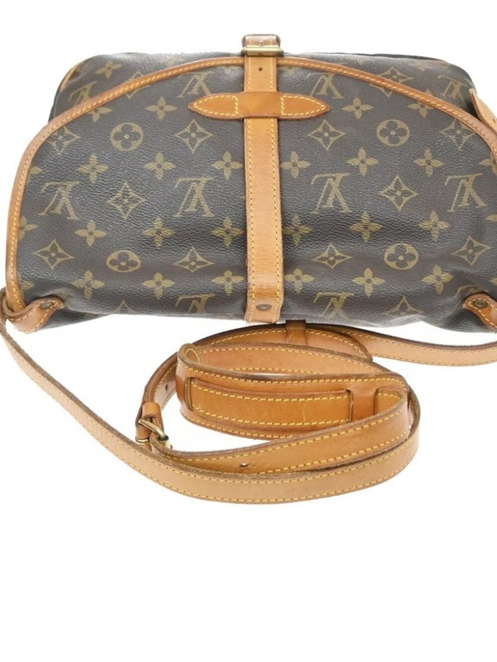 LOUIS VUITTON Logo Saumur 30 Shoulder Bag Monogram Leather Brown - Picture 5 of 14